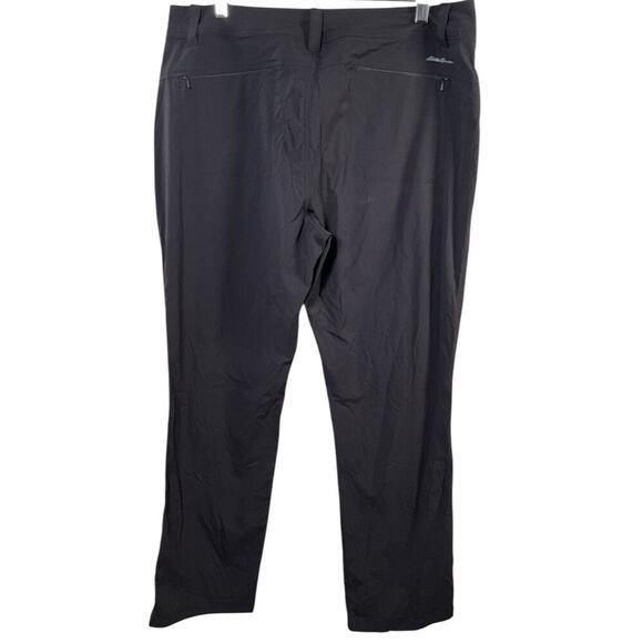Eddie Bauer Black Women's Size 14 Outdoors Pants Zip Back Pockets Snap Bottoms - Picture 3 of 11